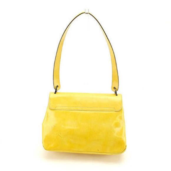 Authentic Salvatore Ferragamo Shoulder bag Vera Yellow Bronze Woman  Used - Picture 2 of 6